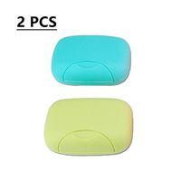 Blppldyci Portable Mini Plastic Soap Box Creative Sealed Soap Box for Travel 2 PCS
