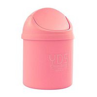 Garbage Bin, Vinjeely Creative Covered Mini Desktops Car Kitchen Home Trash Can Rubbish Container (Pink)
