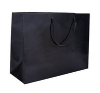 13 x 5 x 10" Black Gloss - 100 Pack |Heavy Duty Standard Original Style Paper Tote Bag Set | Perfect for Gifts, Party, Baby Shower, Kid’s Birthdays, Weddings, Lunch & More