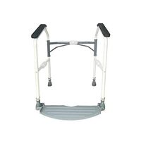 Folding Toilet Surround Rail Safety Frame, Adjustable Height Bathroom Handrail Grab Bars, Standard Alone Device, for Eldery Handicapped Disabled