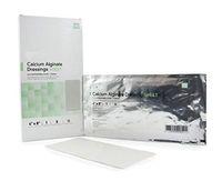 Calcium Alginate Dressings with Silver 4" x 8". Case of 50 Sterile Primary Dressings for Wounds with Moderate to Heavy exudate. Highly Absorbent. Single use Wound Care Products. Latex-Free.