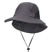 Meidexian888 Fishing Hiking Sun Hat for Men/Women,Summer UV Protection Wide Brim Fishing Hat with Neck Flap for Outdoor Hiking Camping (Dark Gray)