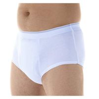 3-Pack Men's Super Absorbency Washable Reusable Bladder Control Briefs White 3X (Waist 46-48)
