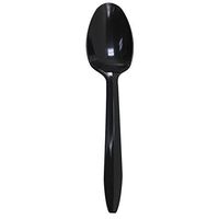 Karat U2003B 5.6" PP Medium-Weight Disposable Teaspoon, Black (Pack of 1000)