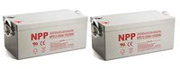NPP NPD12-250Ah AGM Rechargeable Sealed Lead Acid 8D Deep Cycle 12V 250Ah Battery with Button Style Terminals (2 Pack)