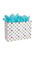 Large Playful Polkadot Paper Shopping Bag 16 x 6 x 12 Inches - Case of 100