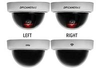 DPI Fake Security Camera 4 Pack with Authentic Look Fake Cameras for Security Fake Security Cameras Fake Surveillance Dummy Cameras for Security Fake Video Recording Red LED Light Dome Camera