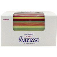 Waddington North America Assorted Fat Neon Straws, 8" (04-0456) Category: Unwrapped Straws