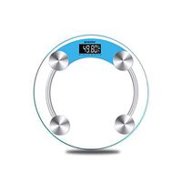 Body Fat Scale Household Ultra Slim Clear Round Digital Bathroom Scale Tempered Glass and High Precision Sensors Body Weight Scale Postal Scales (Color : Blue, Size : 28CM)