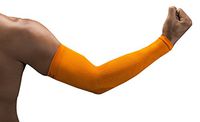NV-X Sport Arm Sleeves 15-20MMHG Compression Enhanced Performance and Protection, Acid Orange, Large