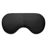 Cher9 Adjustable Earloop Unisex Double-Sided Faux Silk Sleeping Eye Mask Adjustable Cool Warm Blindfold (Black+Black)