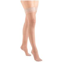 Women's Moderate Support Compression Thigh High Stockings - Beige - Large
