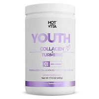 Hot Vita Youth Collagen and Turmeric Powder Peptides - Hydrolyzed, Gluten Free Antioxidant Supplement with Amino Acids for Women's Hair Care, Skin, Nails and Anti-Aging (1 Bottle)