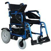 Remedies Folding Electric Wheelchair with Footrest and Batteries, Blue/Black