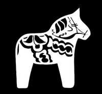 Makarios LLC Dala Horse Cars Trucks Vans Walls Laptop MKR| White |5.5 x 5|MKR772