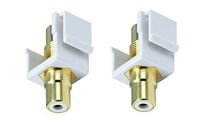 2 Pack Keystone Jack - Modular RCA W/White Center White