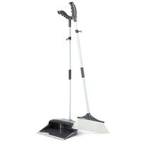 Dust Pan And Broom Dustpan Cleans Broom Combo Cleaning Brushes Metal Material Hanging Tooth Design Save Space Convenient Storage Sweep The Floor (color : Gray)