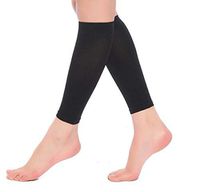 Ewanda store Women's Compression Stockings Open Toe Calf Compression Sleeve Leg Compression Socks for Relieve Calf Pain, Swelling, Varicose Veins,Baseball,Edema(Black)