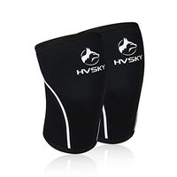 HVSKY Fitness | Knee Sleeves – Support for Powerlifting, Weightlifting & Crossfit – Compression Knee Sleeves – Competition Grade (1 Pair), Men & Women (Black, XL)