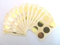 Minilabel 28mm Serrated Edge,Certificate Wafer Company Seal Labels,Stickers For Embossing,Awards & Rewards Shiny Gold