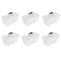 Sterilite 15878606 Bath Caddy, Clear Caddy w/ Black Insert, 6-Pack