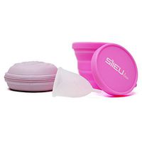 Sileu Sweet Travel Pack: Menstrual Cup Model Rose Size L, Transparent - Initiation Model for Beginners and Adolescents - Natural Alternative to tampons + Foldable Steriliser, Pink + Big Case, Pink