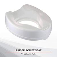 Homecraft Savanah Raised Toilet Seat, 4" High Elevated Toilet Seat Locks Onto Standard Toilets, Portable Assistance Commode Seat with Sturdy Brackets, Medical Aid for Elderly, Disabled