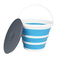 Household Cleaning Portable Silicone Bucket Car Wash Folding Bucket Outdoor Hiking Folding Portable Bucket Fishing Bucket. (Color : Light blue)