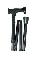 HealthSmart Adjustable Folding Cane with Ergonomic Handle, Lightweight, Sturdy and Support up to 250 pounds, Great for Travel, Walking Stick, Black