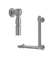 Jaclo G20-12H-24W-LH-ACU 90 Degree Smooth with Finials Grab Bar with Right-Hand Configuration, Polished Chrome