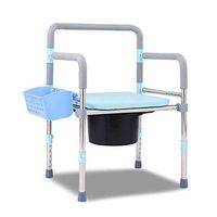 OCYE Folding Commode Chair, Multi-Function Belt deepening Toilet Bowl and Enlarged seat Cushion, Waterproof Portable Toilet seat Shower Chair Toilet Riser, Adjustable Height, with Toilet seat Frame
