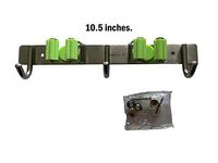 Wall Mount Broom and Mop Holder - Laundry Room, Garage, Bathroom and Tool Organizer - Cleaning Supplies Hanger with Hooks (Pack of 1)