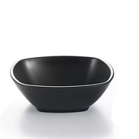 donfohy Matte black four areas bowls, rice porridge, soup, impact washable, home artificial porcelain tableware soup bowl, soup, rice,
