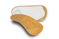 Holiday Orthotic Inserts | 3/4 Length, Thin Leather, Ultra Light, Semi-Rigid Shoe Insoles with Metatarsal Pad & Heel Cushion, Tan, US M13