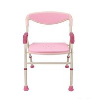 Bath Stool Senior Bathing Chair Foldable Bathroom Shower with Backrest and Handrail Stool Disabled Height Adjustable Bath Stool with Detachable EVA Foam Cushion and Oversized Non-Slip Mat