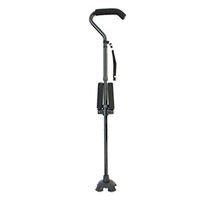 Elderly Crutches Crutches Walker Elderly Aluminum Alloy Crutches Collapsible Retractable Crutch Big Curved Handle Crutches Old Man Assisted Four-Legged Cane, Black