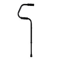 PCP Easy Riser Cane, Adjustable Height Lightweight Walking Stick, Two Handle sit to Stand, Black, Single Tip