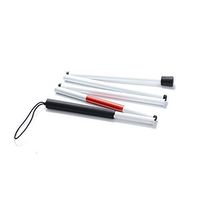 Easyinsmile Folding Blind Cane for The Blind, 4/5 Section Aluminum Construction,Reflective Red/Pink (Plating strengthening 5 Section)