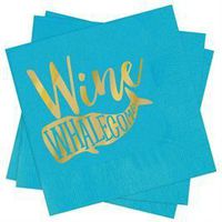 Mudpie "Wine Whalecome" Paper Cocktail Napkins