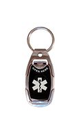 Medical Alert ID Tag, Safety, Sport and Everyday Necklace, Tag, Keychain, Zipper Pull, or Dog Tag (Black)