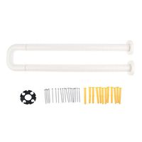 D DOLITY Heavy Duty Wall Mounted Bathroom Shower Toilet Bath Tub Washbasin Flip Up Grab Bar Safety Handrail Hand Grip with Screws 23 inch Yellow White - White