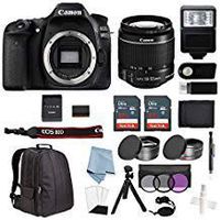 Canon EOS Rebel 80D Bundle with EF-S 18-55mm is STM Lens + Advanced Accessory Kit - Including to Get Started