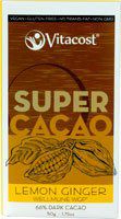 Vitacost Super Cacao Lemon Ginger with Wellmune WGP - 66% Dark Cacao - 1.75 oz
