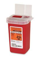 4-1/2" x 4-1/4" x 6-1/4" Red Portable Sharps Container (1 Quart) (1 Container) - AB-135-70