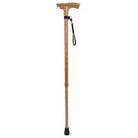 VGEBY Adjustable Walking Stick with Flashlight and Lanyard Wood-Like Alloy Cane for Old People (Color : Burlywood Color)