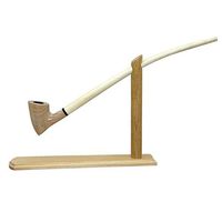 #83 Extra long nude smooth churchwarden tobacco smoking pipe with stand from Golden Pipe (Poland)