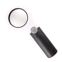 Handheld Illumination Magnifier Assisted Mirror 30X with LED Light HD Lens for Book Reading, Jewelry Identification, Watch, DIY Crafts Engraving and Repair, White (Color : White, Size : 7Xand20X)