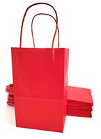 Kelkaa Party Kraft Paper Bags – 24pcs 5.25X3.5X8.5” Gift Bags with Handles for Birthday, Wedding Party Favors, Bachelorette Party, Paper Tote Bags, Party Themes – Small Red