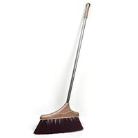 Soft Wool Broomstick Broomstick, Large Stainless Steel Pole Broomstick, Light Brown Broom with 3 Rows of Dense Wool