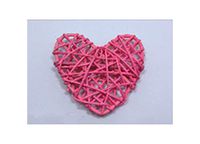 Heart Rattan Balls Vase Filler Rattan Heart Christmas Tree Ornament Wedding Birthday Party Decoration Decorative Crafts,Pink,7cm 2.75Inch